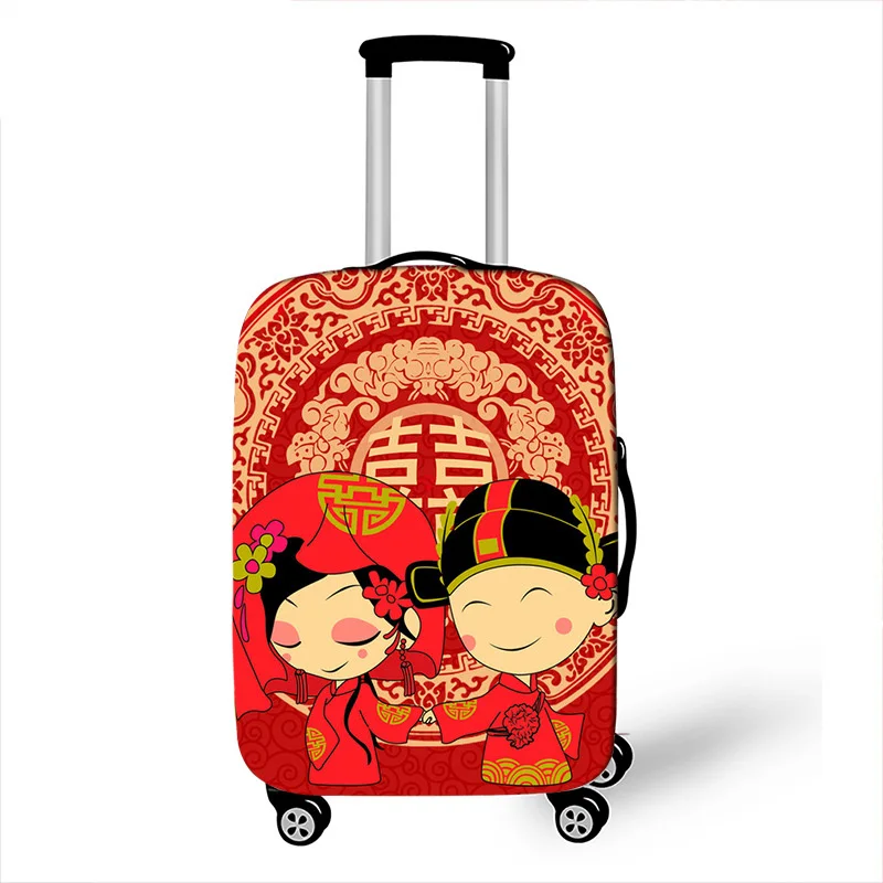 Designer Thicken Luggage Cover Get Married Pattern Luggage Protective Cover Travel Accessories for 18-32 Inch Trolley Case Cover