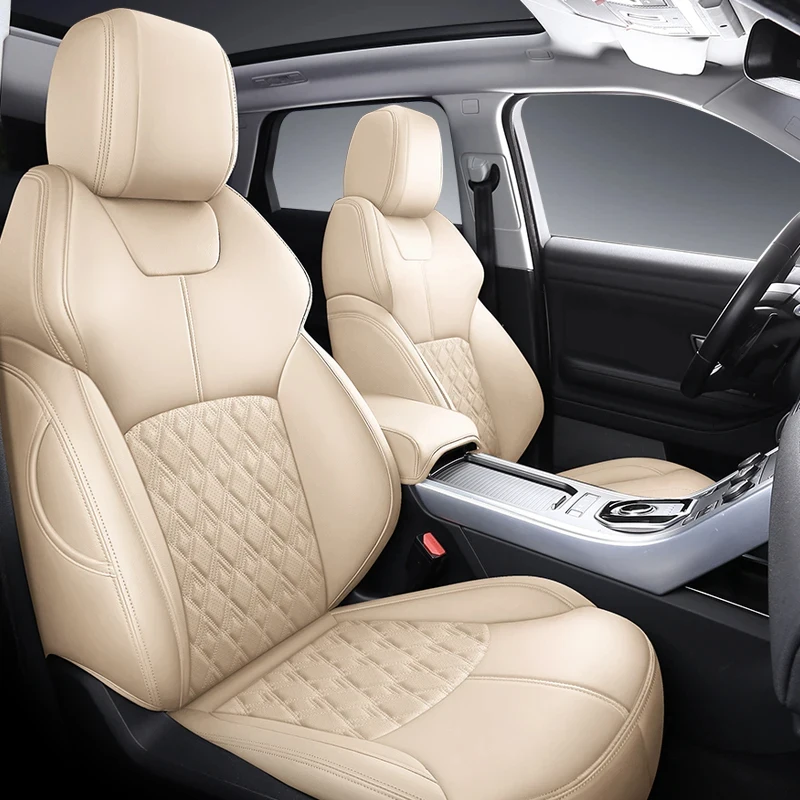 High Quality 5 Seat Custom Vegan Leather Car Seat Covers Full Set For Jeep Grand Cherokee 2011-2021 Auto Interior Protector