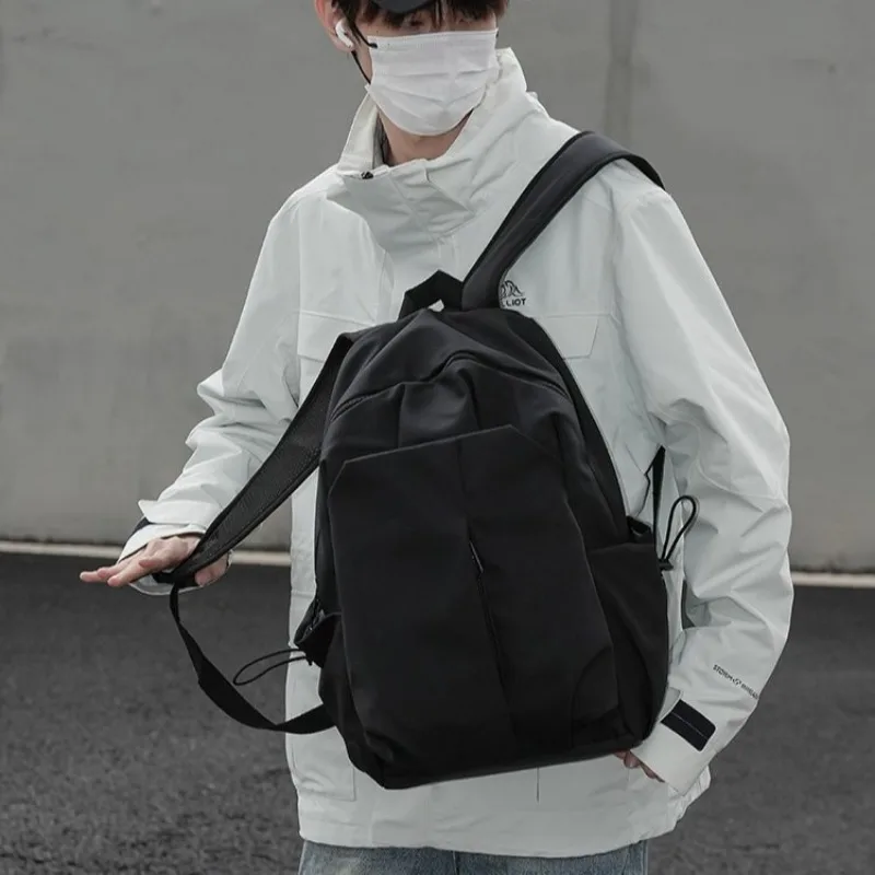 Solid Color Large Capacity Backpack Student Schoolbag 2024 New Computer Bag Lightweight Fashion Simple Backpack Wholesale