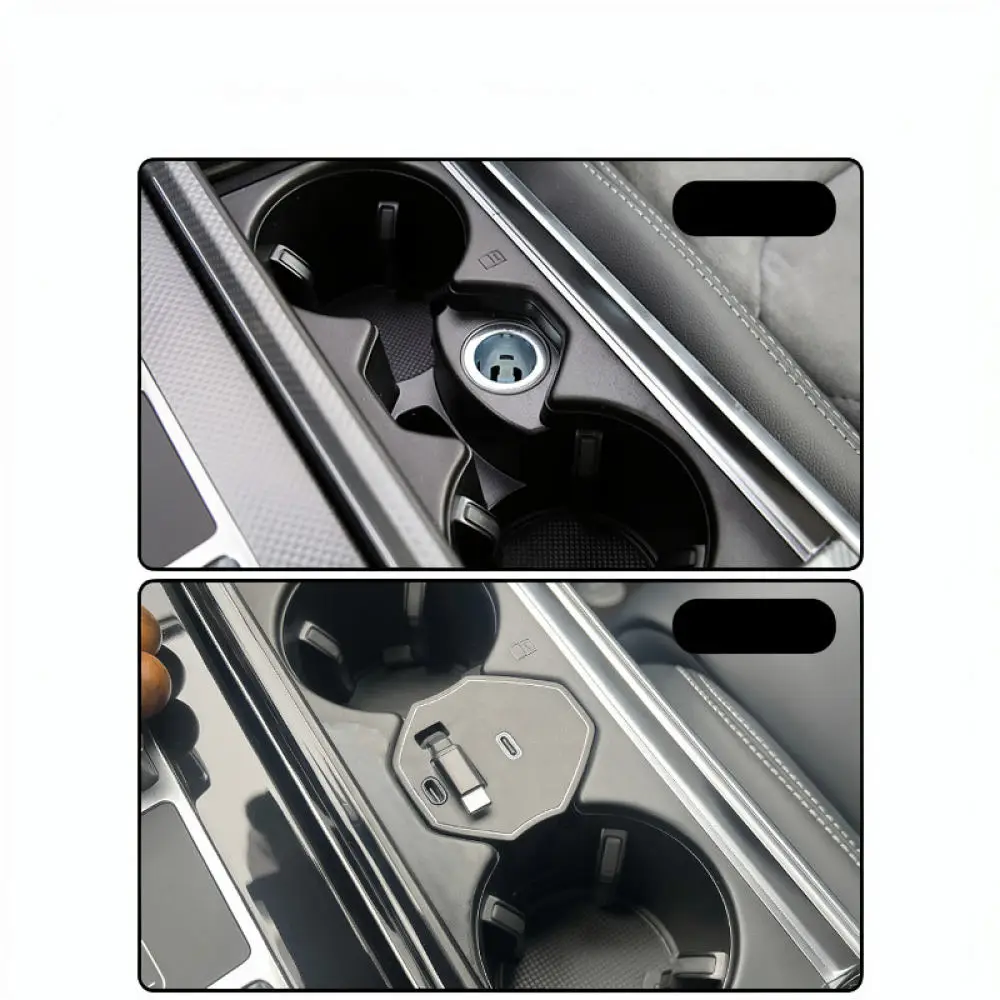 For For Audi A6L A7 RS6 RS7 S6 S7 Car Charger Retractable Cable PD Fast Charging Adapter Dual Port USB C Power Supply Dock