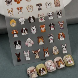 Cute Puppy Lovely Animal Dog High Quality Cheap 5D Soft Embossed Relief Self Adhesive Nail Art Decoration Sticker Manicure Decal