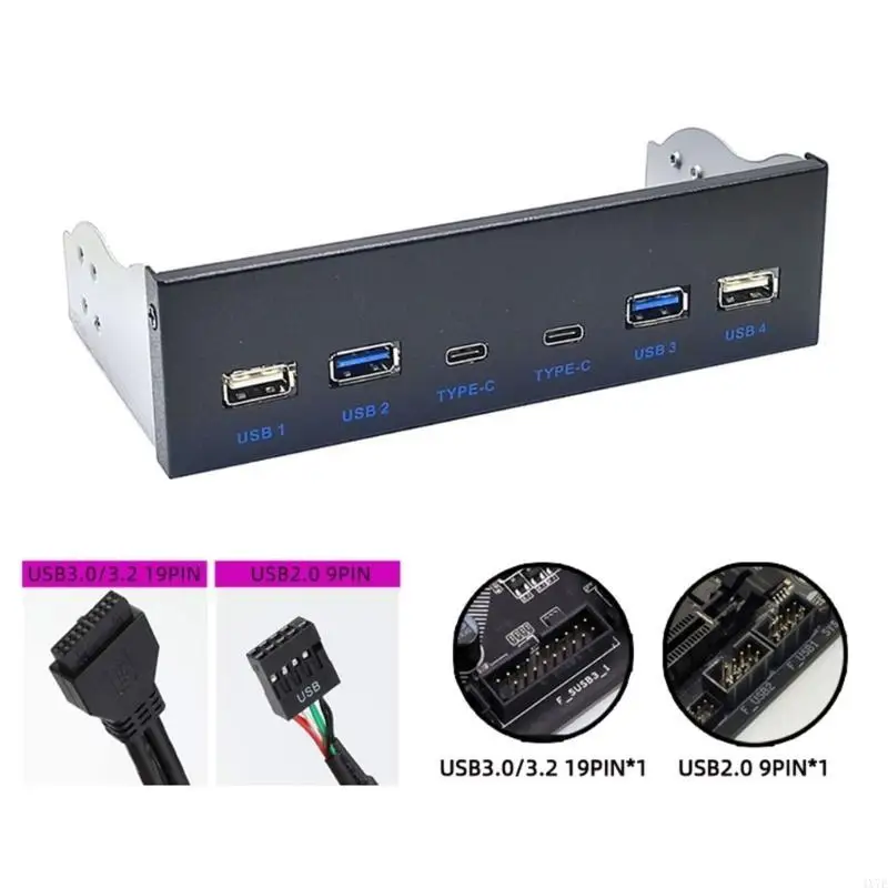 

4X7E USB Front Panel for Desktop 5.25" CD-ROM Drive Bay USB3.0/3.2 19Pin USB2.0