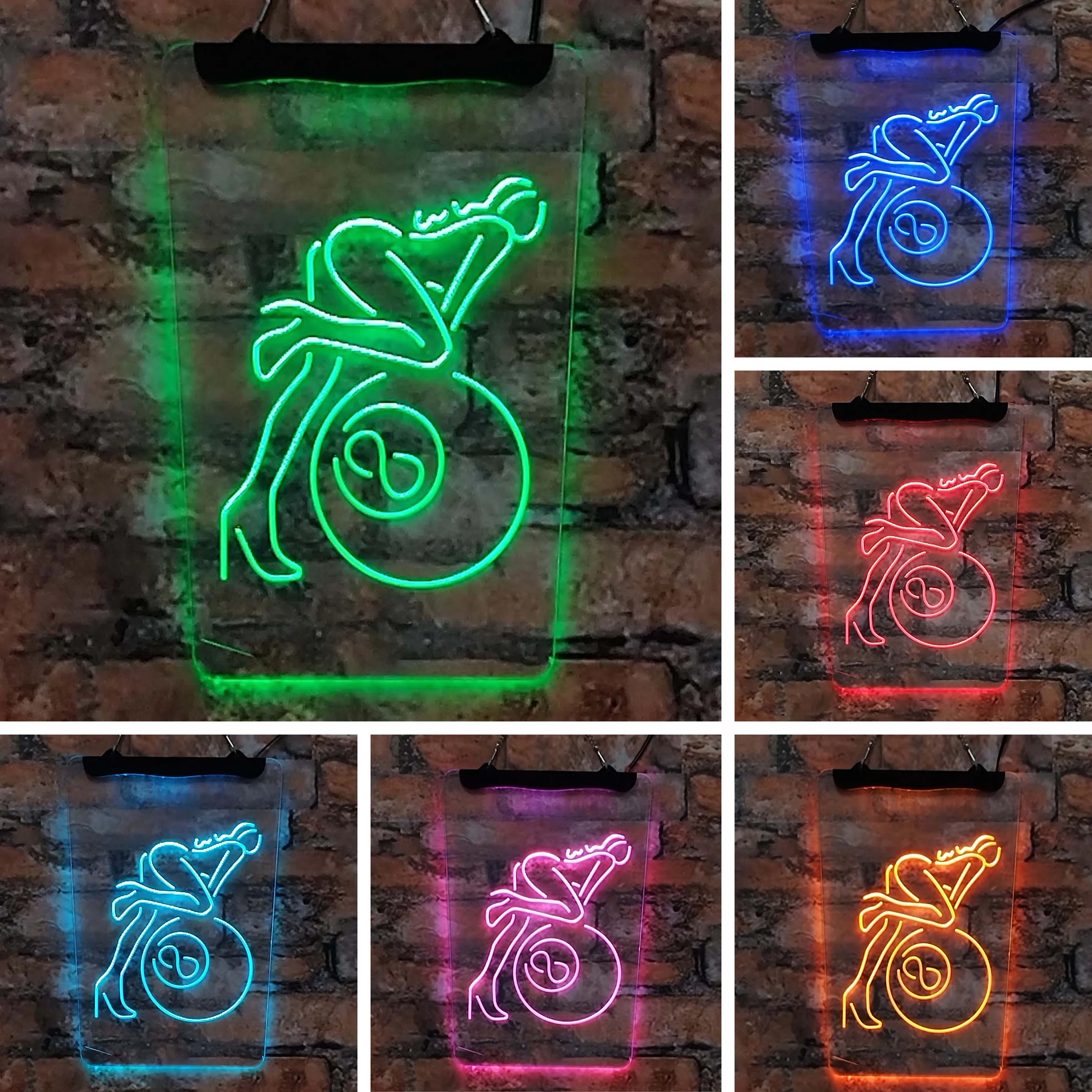 Women's billiards and snooker 8-ball room neon sign Acrylic board room decoration interior wall art red 20*30 for store parties