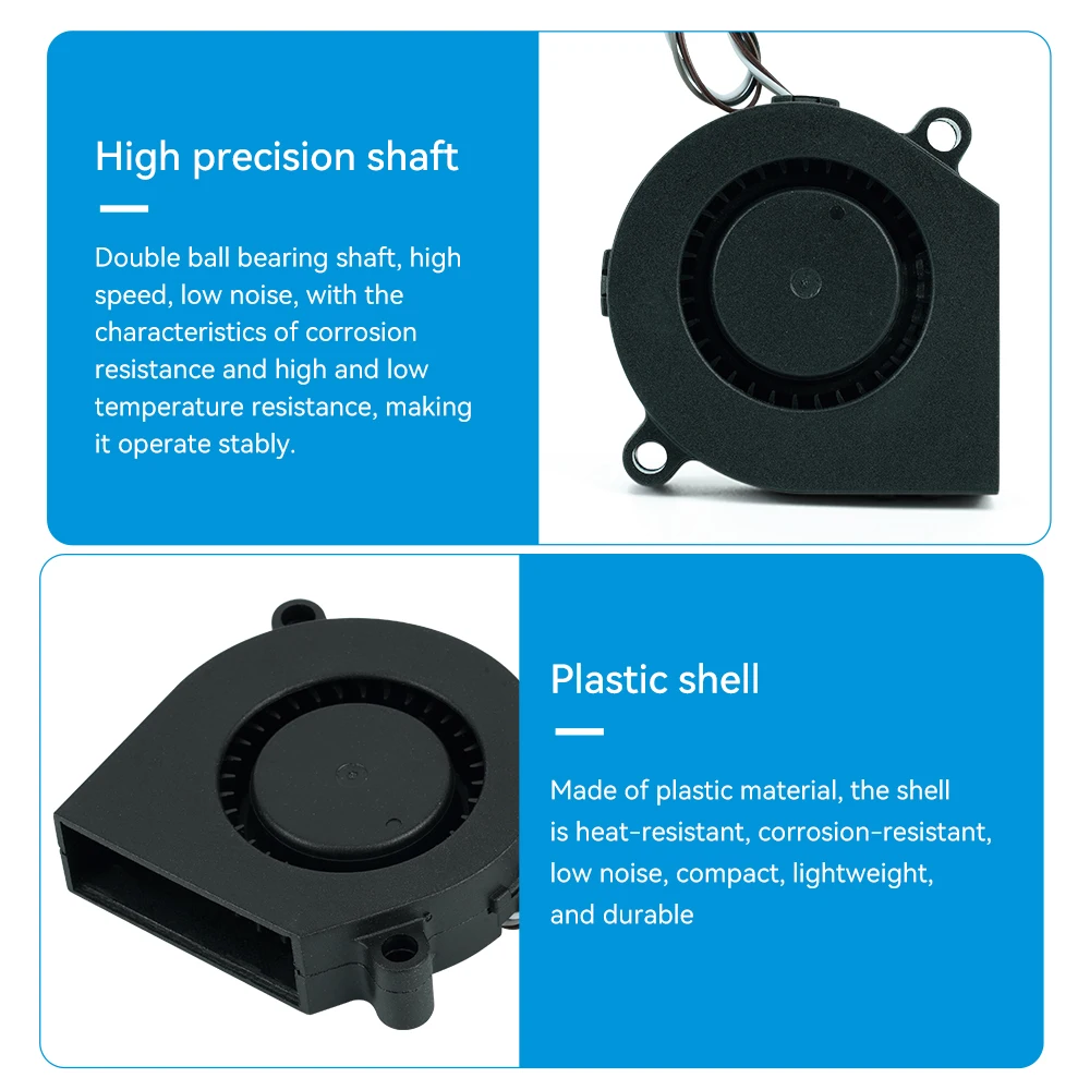 Kipas Blower 5015 untuk Komponen BambuLab X1 X1C P1P P1S, Kipas Pendingin Kecepatan Tinggi Volume Udara Besar Rendah Kebisingan, Suku Cadang Printer 3D
