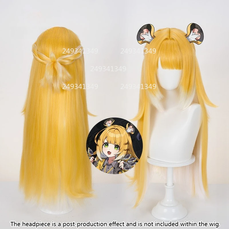 Ju Fufu-Peluca de Cosplay Zenless Zone Zero para mujer, pelo largo liso naranja, accesorios de disfraz de escenario Comic-con, accesorios para fiesta de Halloween
