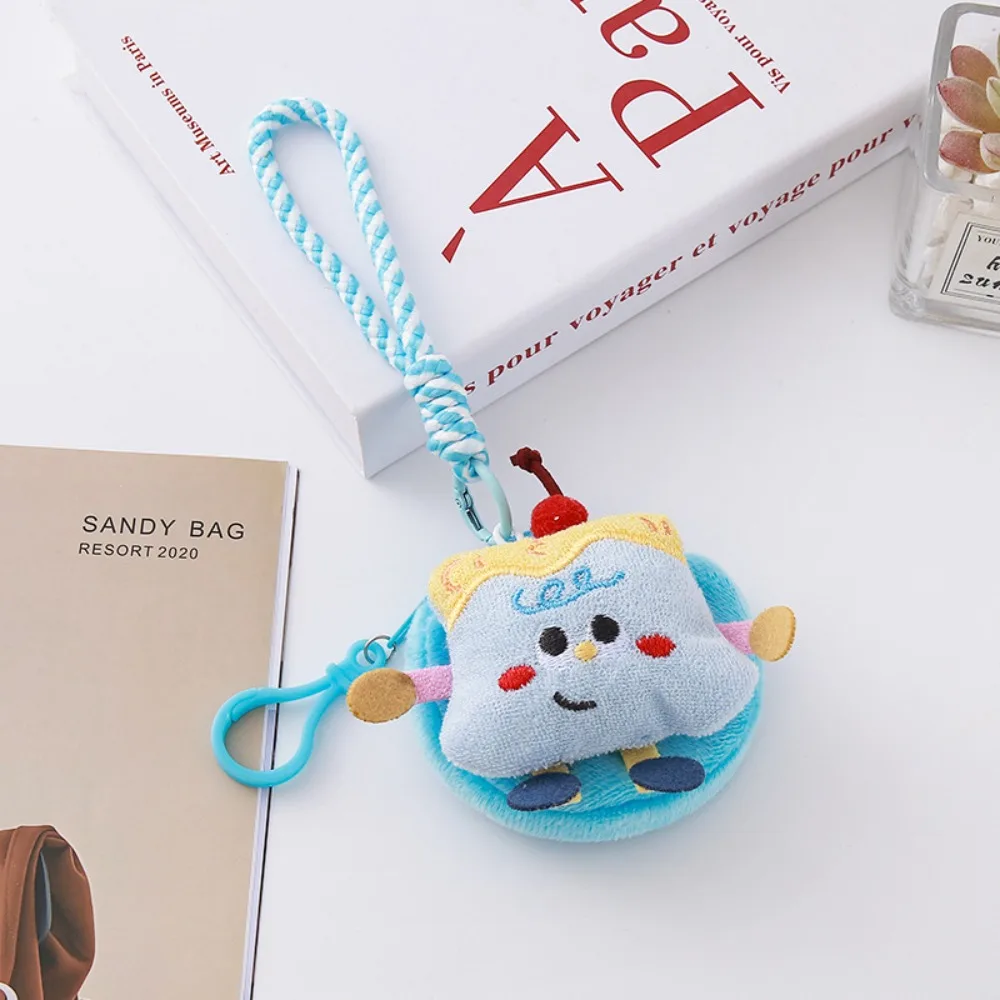 Cute Cartoon Design Coin Purse Material Food Shaped Keychain Bag Charm Creative Style Small Wallet Keychain Accessory