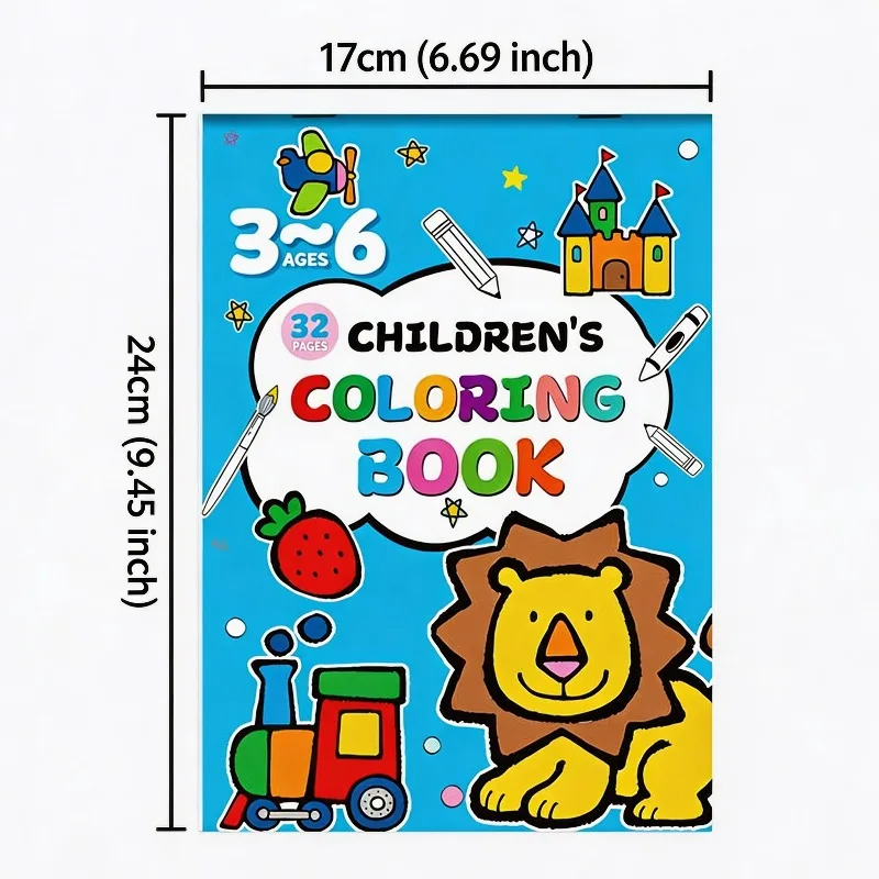Children's Fun Color Drawing, 32 Pages, Interactive Drawing Book, Graffiti Drawing Book, Contains Color Patterns Coloring Book
