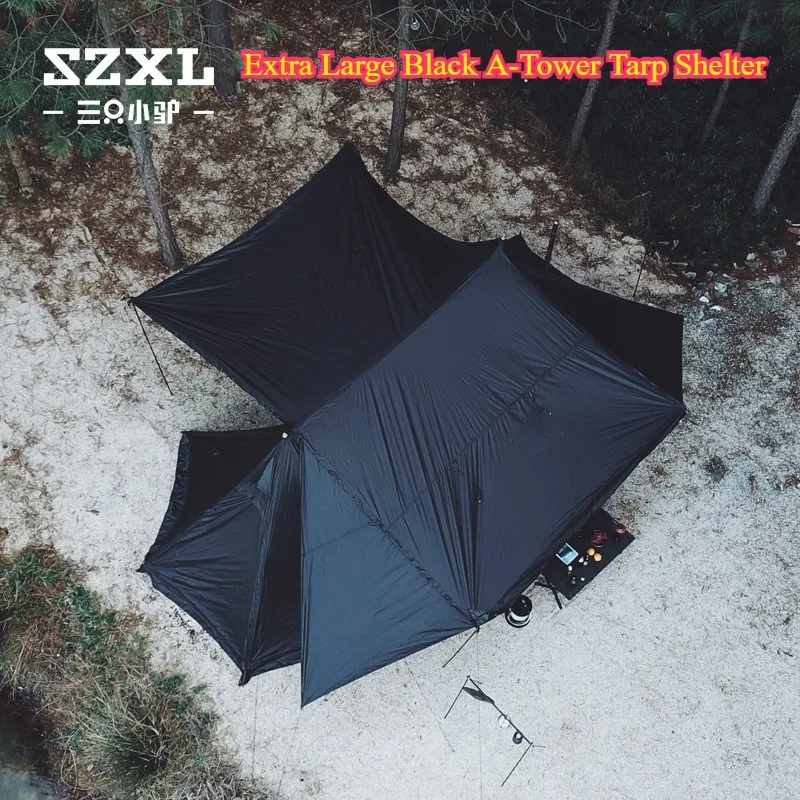 Outdoor Camping Shelter Extra Large A Frame Canopy Tent Waterproof UV Protection Sunshade Beach Travel Luxury Gazebo Heavy Duty