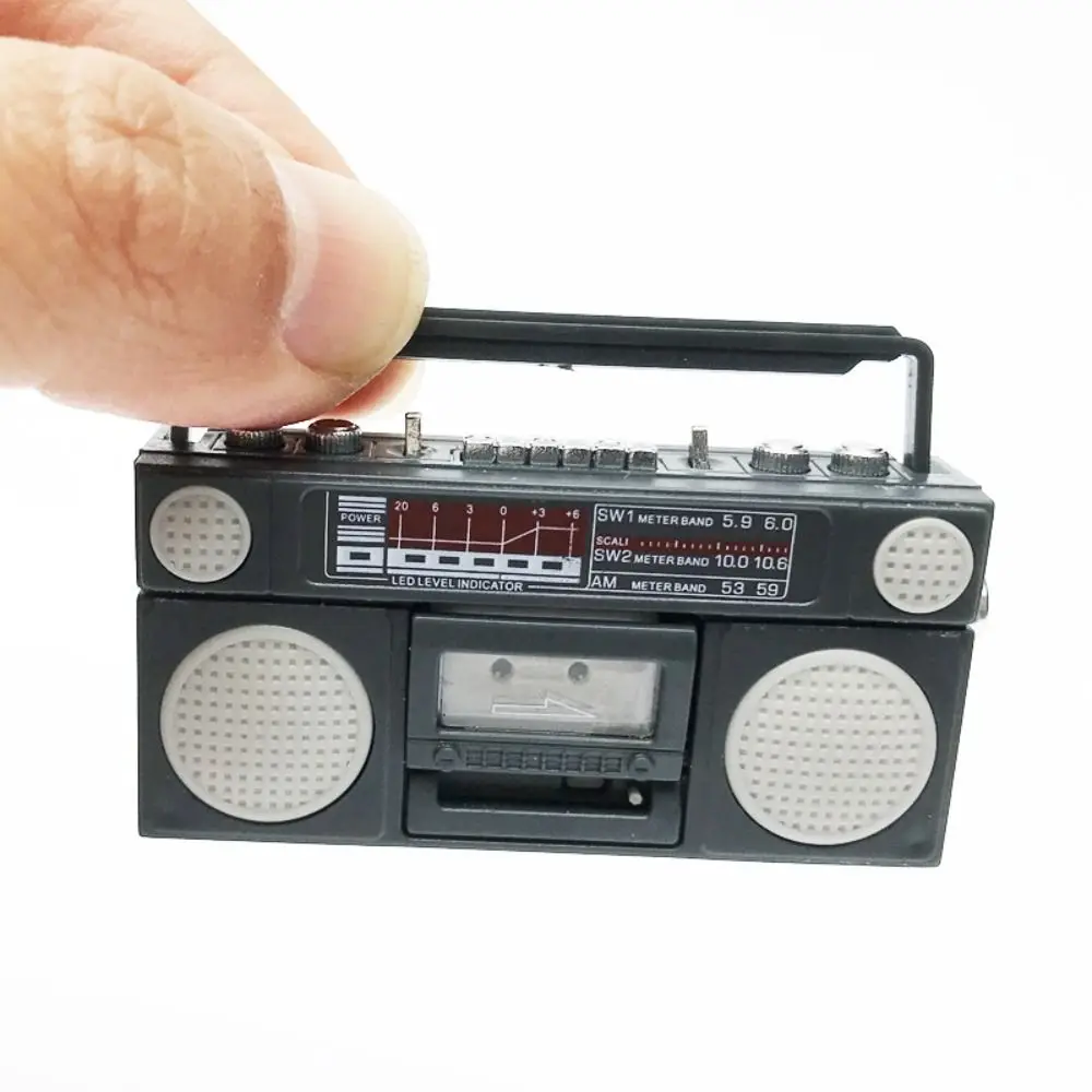 

Trendy Retro 1:12 Dollhouse Miniature Radio Model Colorful Plastic Doll Furniture Decor Recorder Player Toy