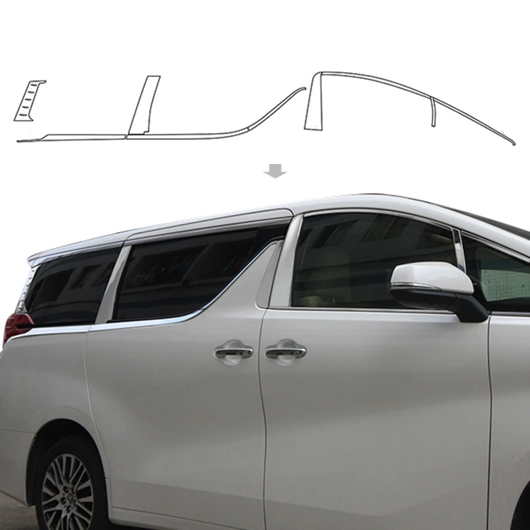 

Авто внешние аксессуары, хромированная накладка на окно автомобиля для Toyota Alphard Vellfire 30 2015+