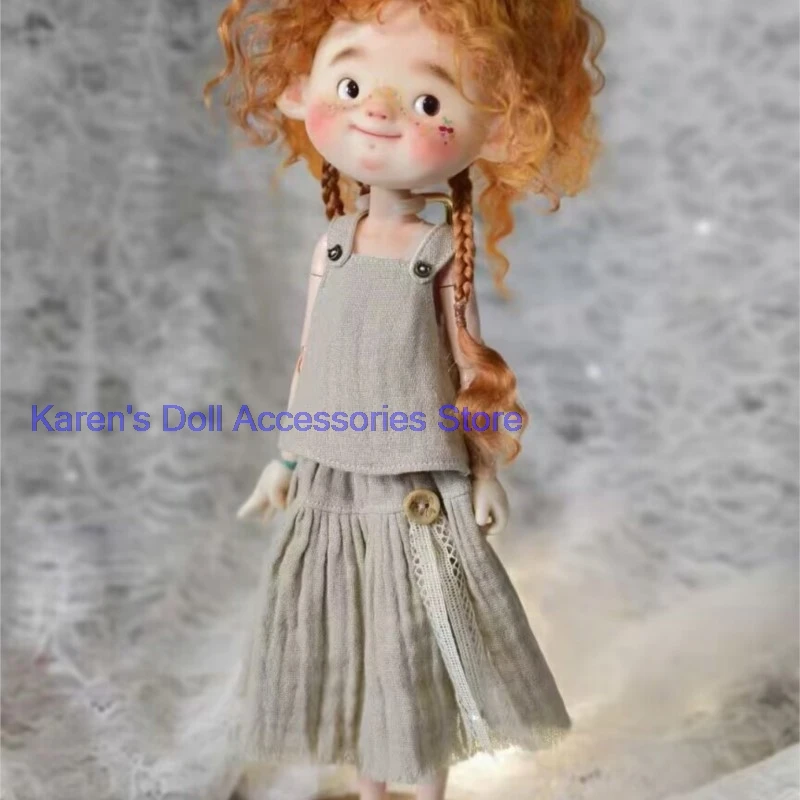 2pcs Forest style Strappy vest + button-up midi dress for Blythe/landoudou(Fit for Lulu,ymy24,Ob22,24,26,zone, Jenny)