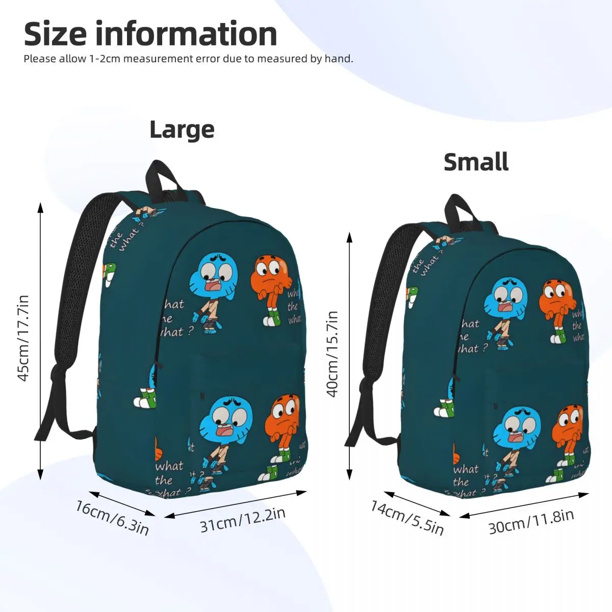 Journey The Amazing World Sturdy Shoulder Good Quality Gumball Backpack For Men Kid Storage Bag Back To School Gift