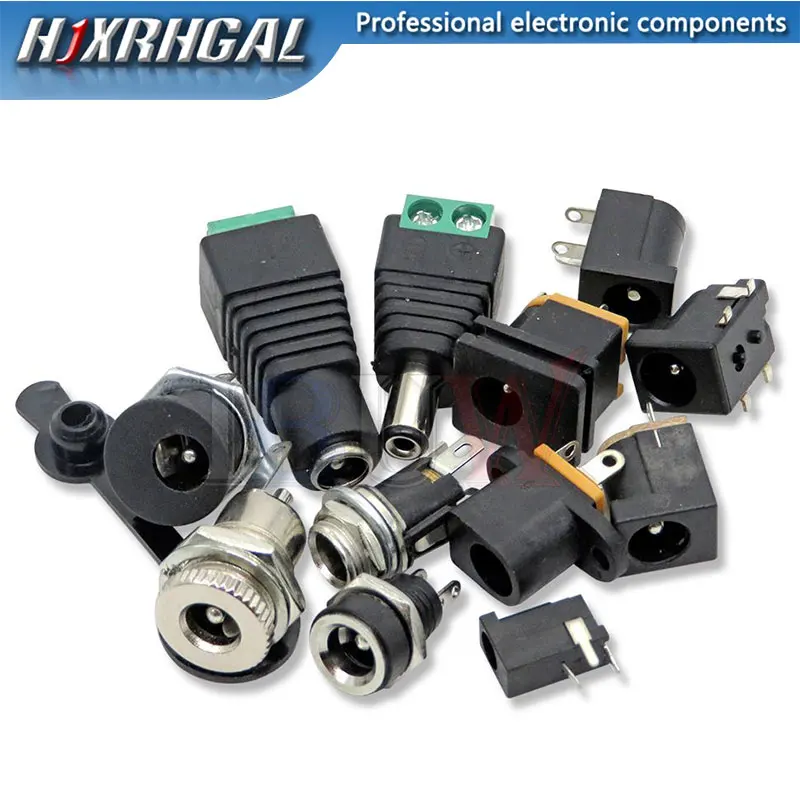 5/10PCS DC005 DC099 DC012 DC022 Male Female DC Power plug 5.5 x 2.1MM 5.5*2.5MM Jack Adapter Connector Plug CCTV 5.5x2.1 5.5x2.5