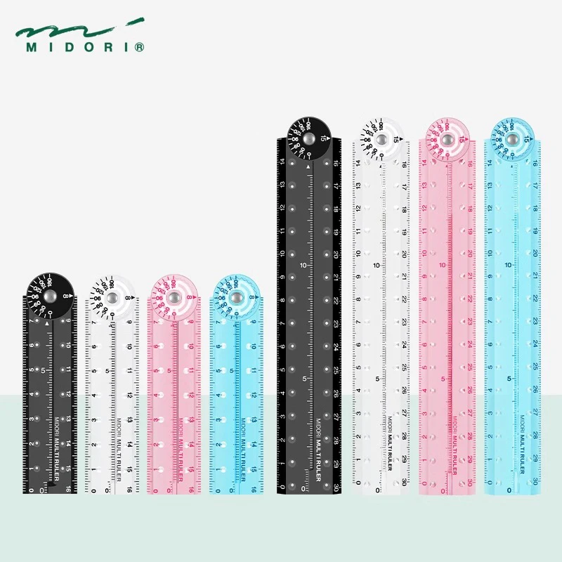 1pc Japanese Midori Foldable Ruler with Scale Hole 16cm/30cm