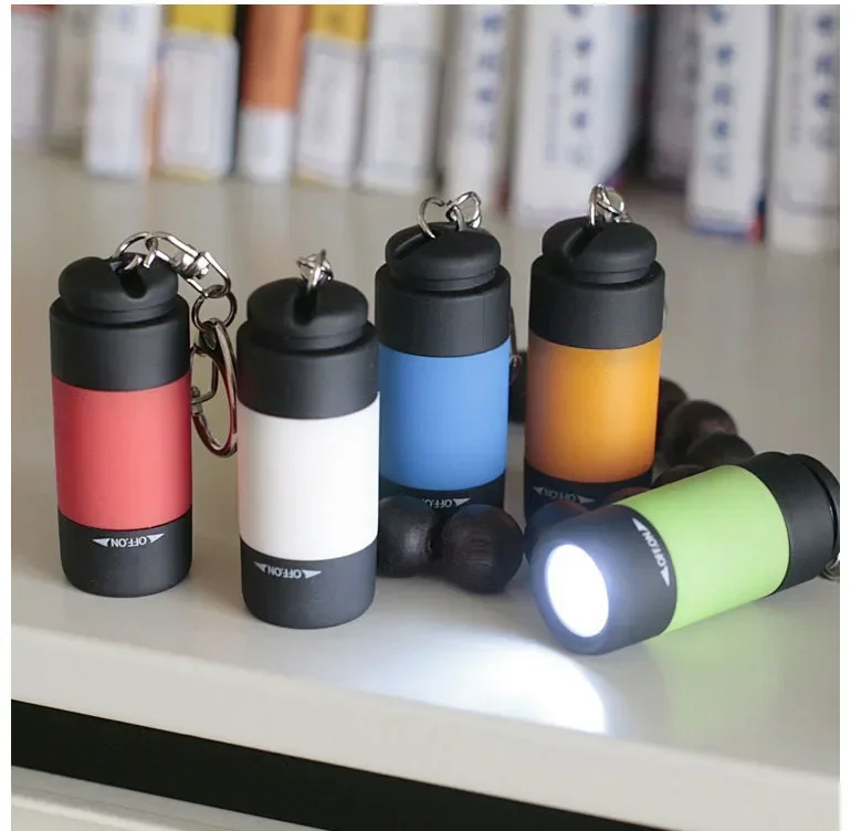 LED Mini Pocket Torch Lamp, Portable USB Rechargeable, Keychain Flashlights, Waterproof, Outdoor, Hiking, Camping, Lantern