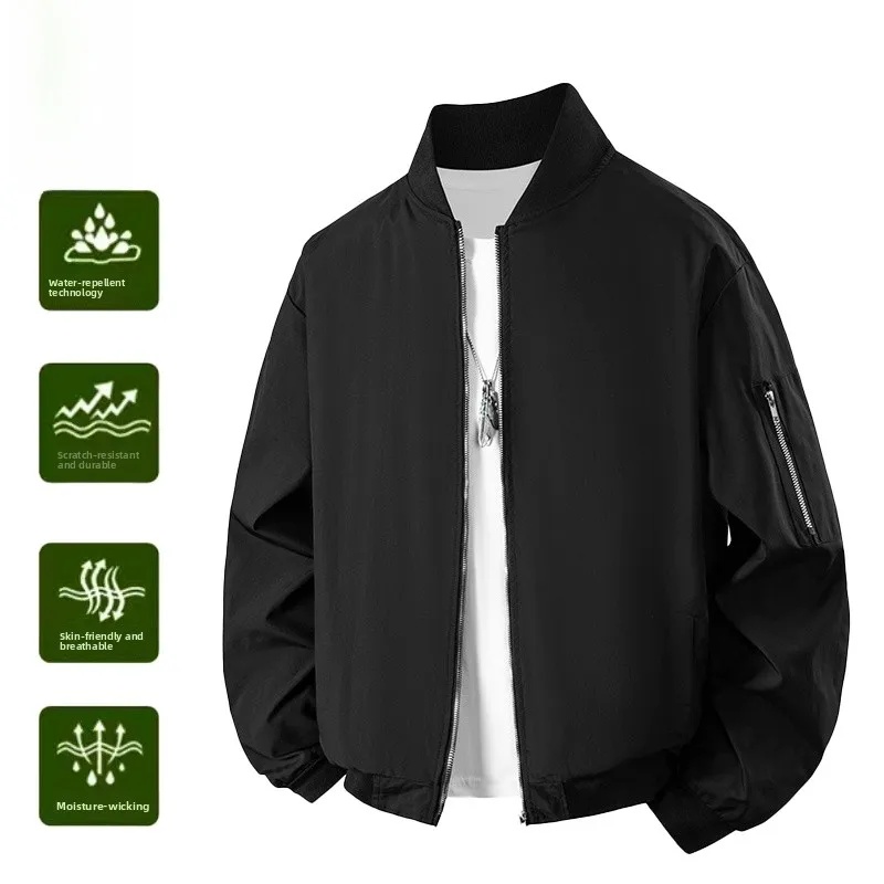 

Men's Baseball Collar Workwear Jaet Breathable Windproof Spring Autumn Faionable Versatile Couple's Outerwear