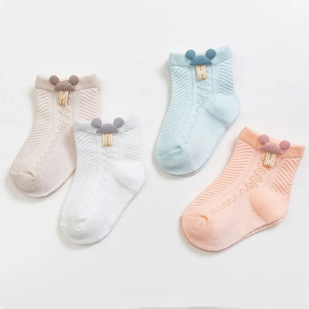 New Breathable Boneless Baby Socks Solid Color Cotton Newborn Stockings Thin Spring and Summer Short Socks