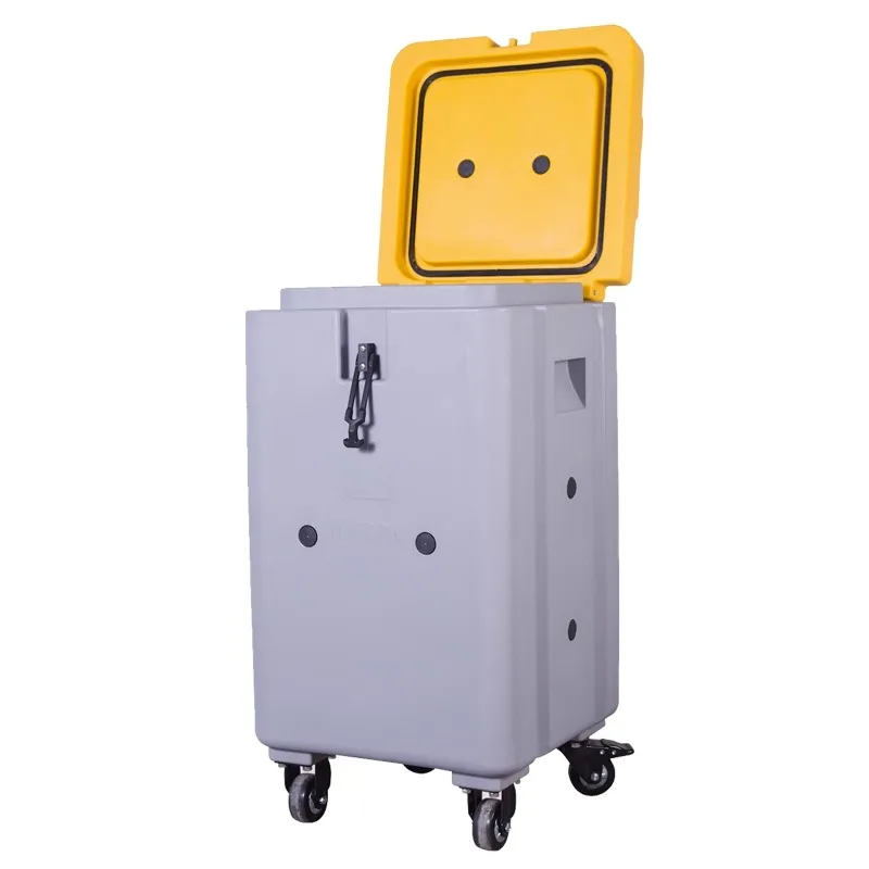 50kg wheeled dry ice special rolling plastic box insulation bucket  temperature dry ice cleaning equipment