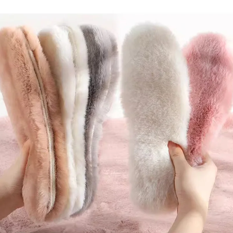 Thick Insoles Soft Sole Feet Anti Odor and Sweat Absorbing Plush Cotton Felt Imitation Rabbit Hair Insoles with Plush Insoles