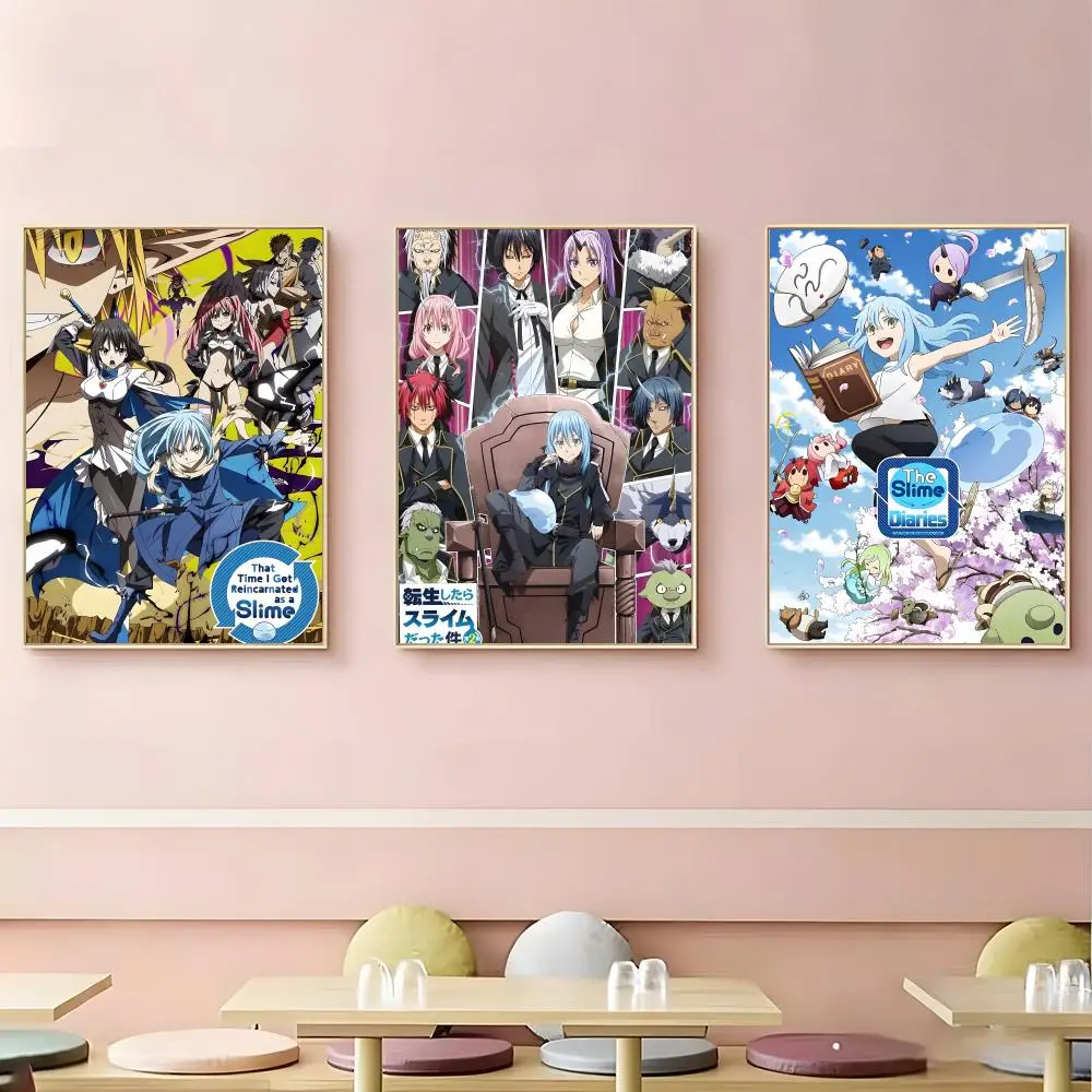 anime That Time I Got Reincarnated as a Slime Poster HD Self-Adhesive Waterproof Wall Art Easy to Apply Multi-Scene Decor