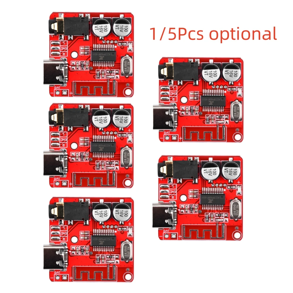 1/5Pcs Bluetooth Audio Receiver Board Bluetooth 5.1 MP3 Lossless Decoder Board Wireless Stereo Music Amplifier Module 3.7-5V