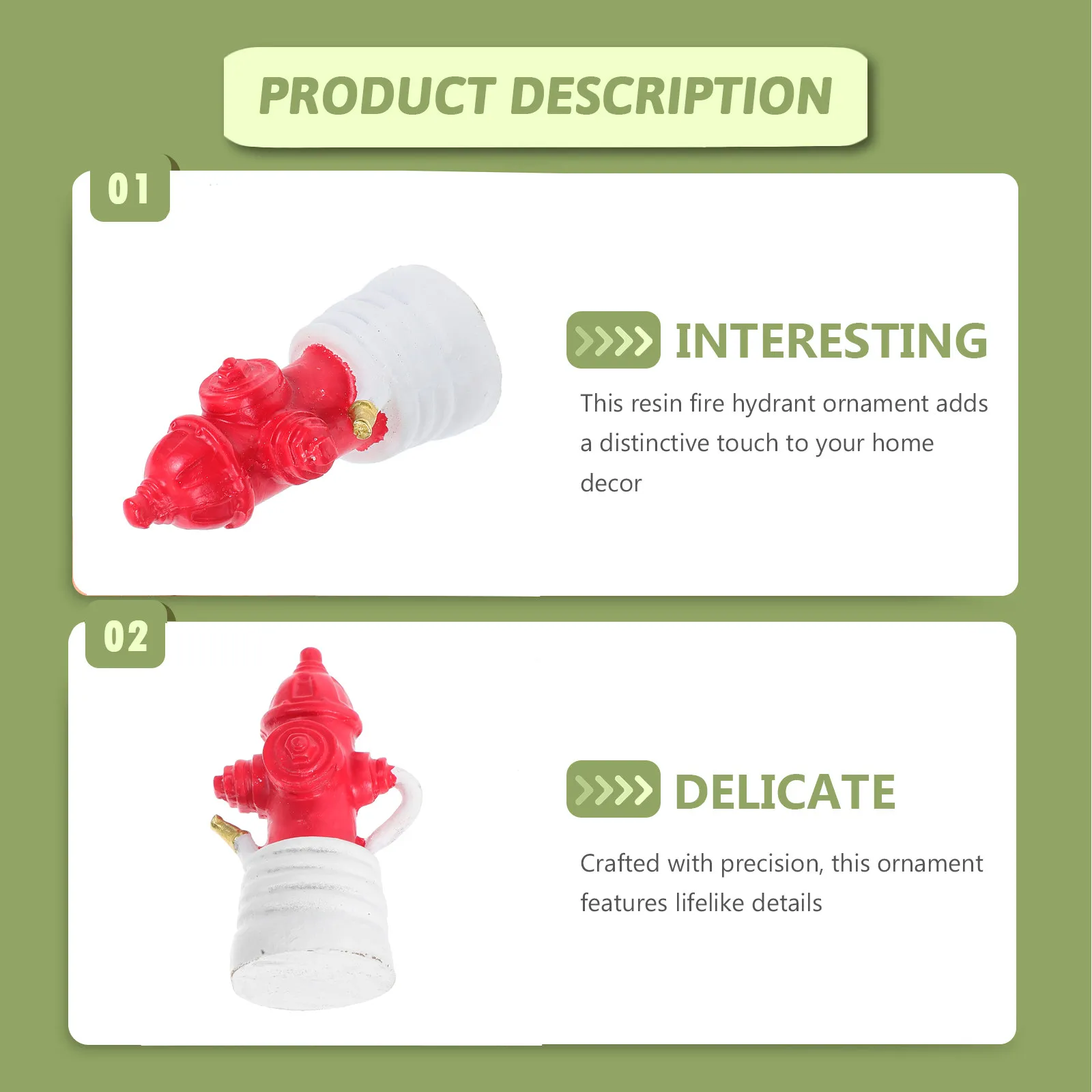 3Pcs Detailed Resin Fire Hydrant Decoration Realistic Miniature Landscape Adornment for Sand Table DIY Terrarium Bonsai Yard view 3