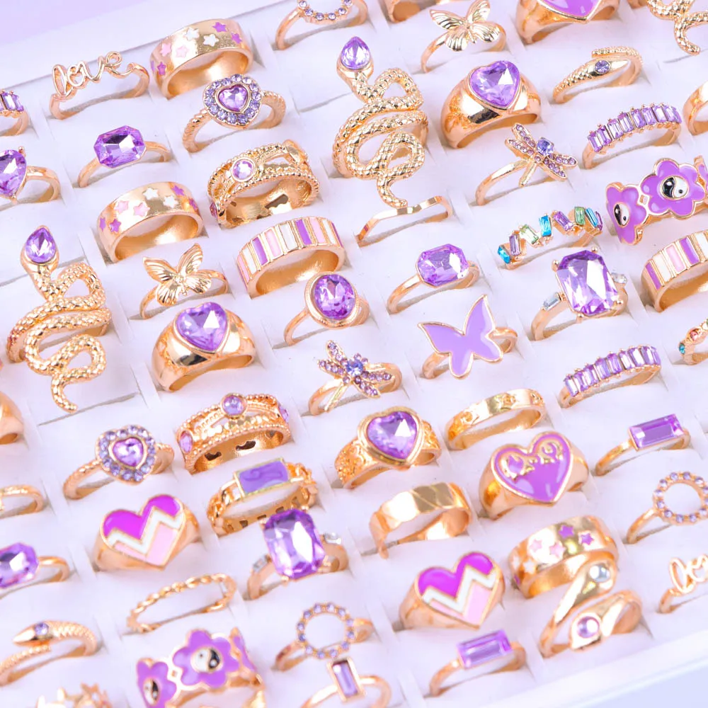 10/20/30/50/قطعة/الوحدة موضة أنيقة حلية البوهيمي حجر الراين نحت خواتم للنساء مزيج نمط مجوهرات هدايا الحفلات اكسسوارات #4