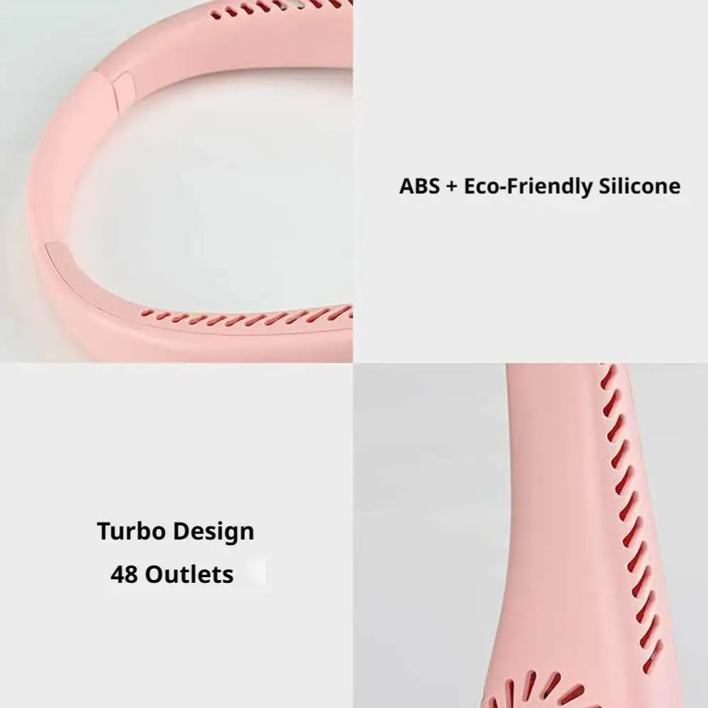 Portable Bladeless Neck Fan Neck Air Conditioner Rechargeable Cooling Fan Outdoor Personal Fan Wearable Cooler Gifts