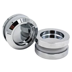 Exquisite Flat Round Zinc Alloy Shower Bath Door Handle Glass Door Silver Knob Double Side