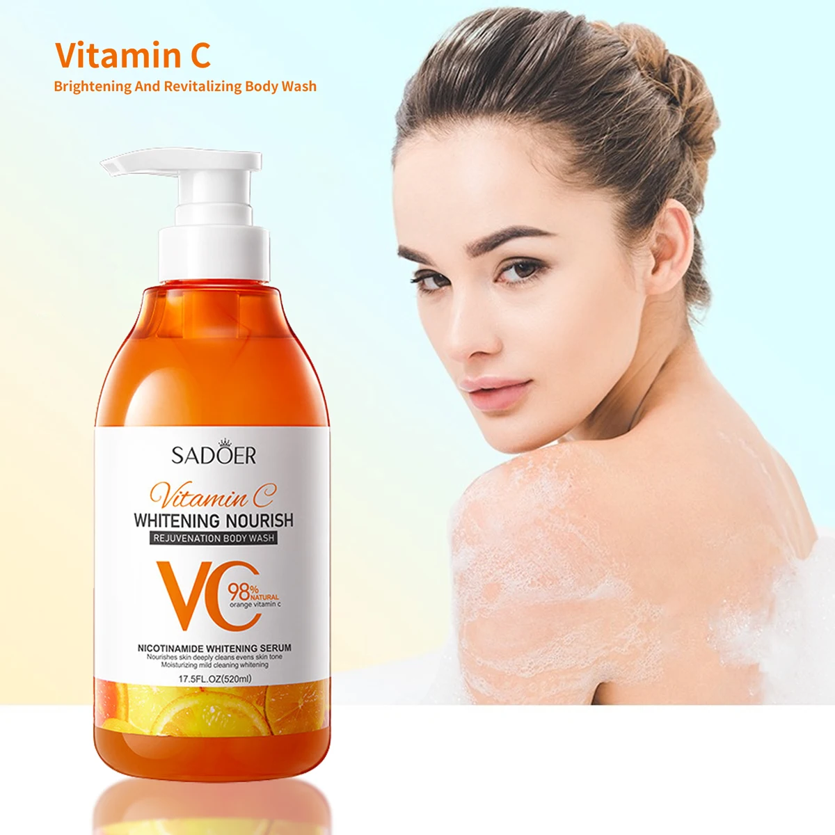 Vitamin C Brightening, Nourishing, And Cleansing Body Shower Gel，It Deeply Cleanses, Nourishes, And Tightens The Skin