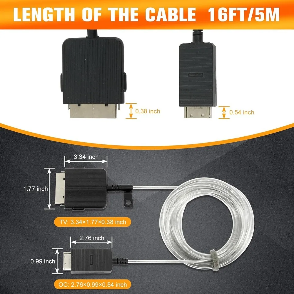 5 м один невидимый соединительный кабель BN39-03006A для Samsung 4K Ultra HD Smart LED Frame TV box QN55LS03AAGXZD, QN43LS03AAF16ft