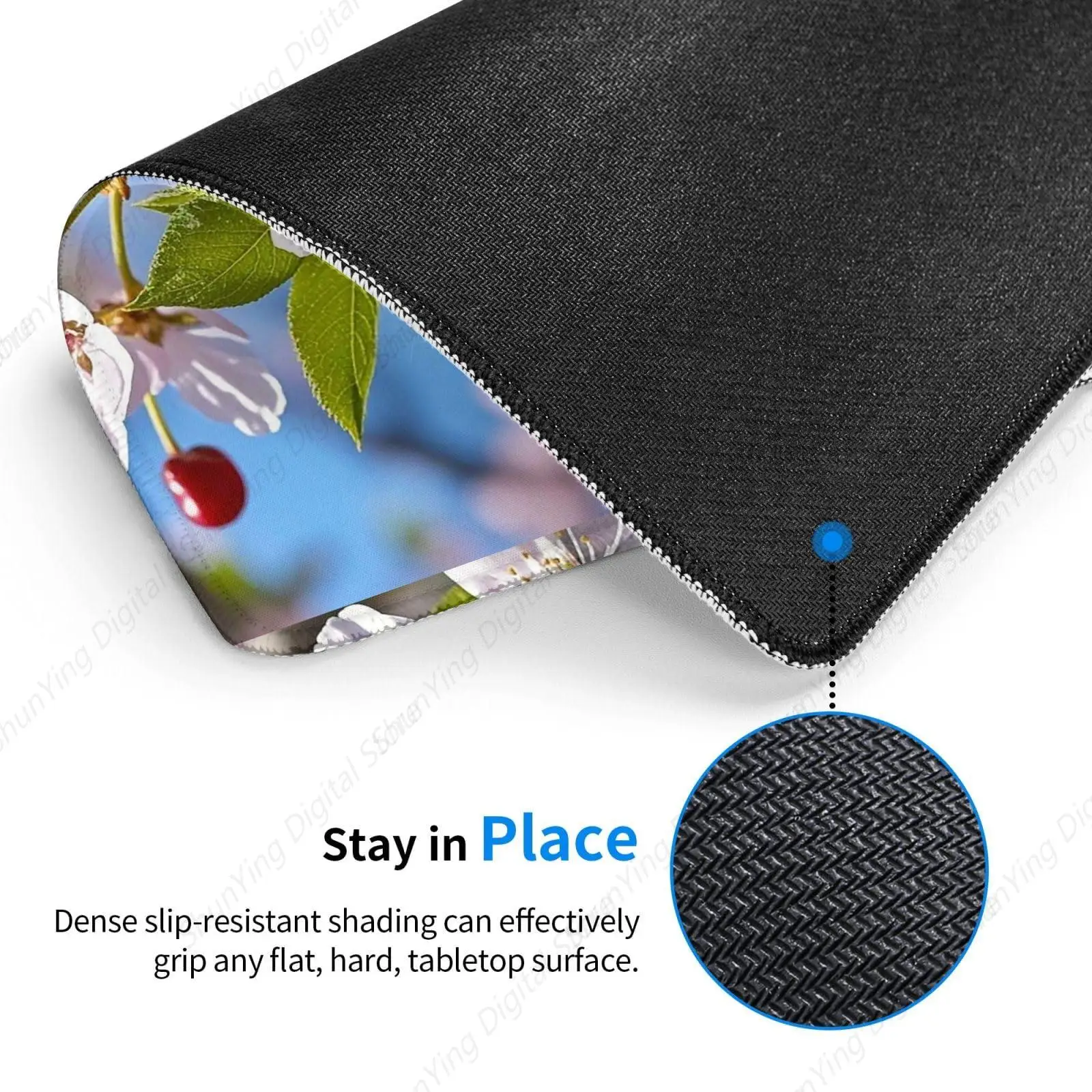 Mouse Pad Anti Slip Rubber Washable Cherry Blossom Printed Mouse Pad Computer Keyboard Pad Desktop Protective Pad 8.6 X 7 Inch