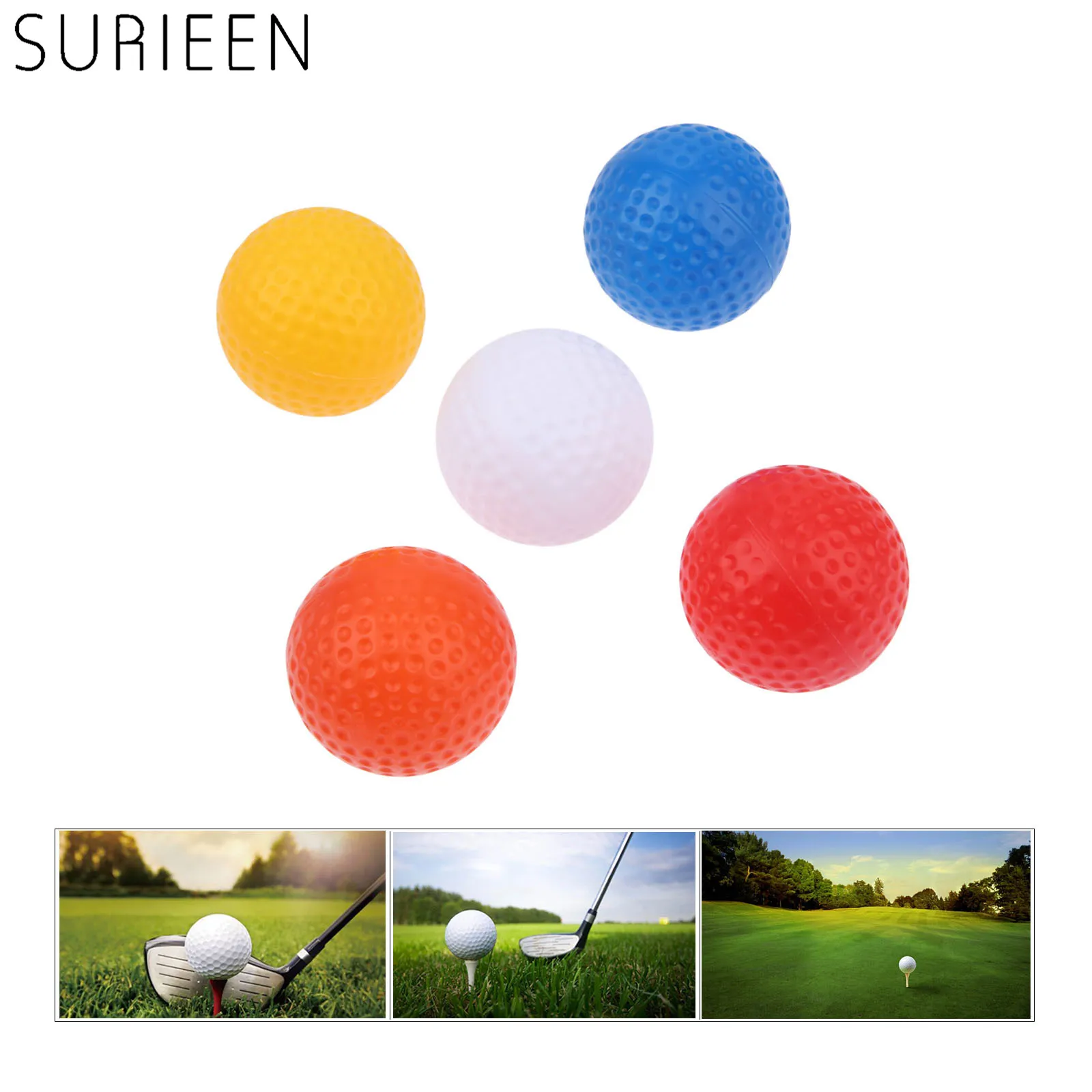 10pcs 41mm Professional Plastic Golf Balls Indoor & Outdoor Golf Practice Balls 5 Colors Training Golf Hollow Balls Without Hole