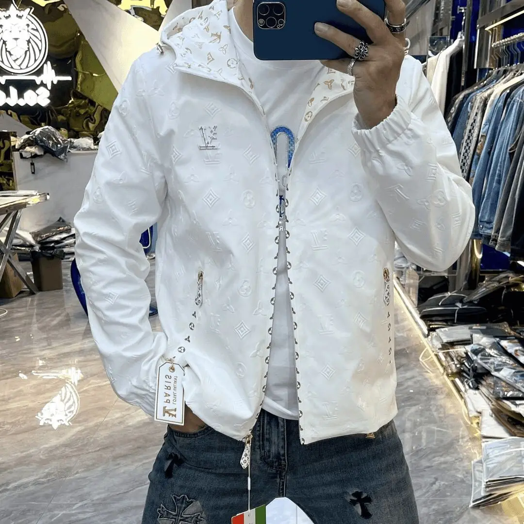

2025 Men's Casual Hooded Jacket Versatile Trendy Handsome New Slim Jacket Top