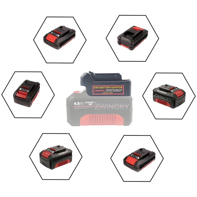 

Адаптер-переходник для аккумуляторов Einhell Power X-Change 18V для инструментов Makita/Dewalt/Milwaukee/Bosch/Parkside 18V