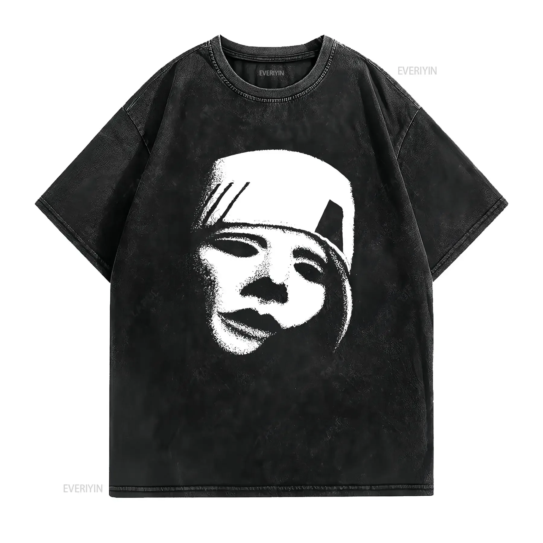 HOT Black T Shirt With The Face Of BucketHead All Color Sizes S 5XL vintage Washed Slightly streetwear Comfortable homme