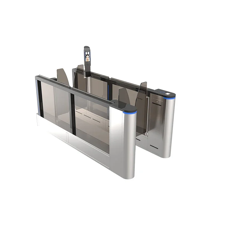High Speed Facial Recognition Turnstile Double Barrier Swing Gate Glass Turnstiles Use For Airport