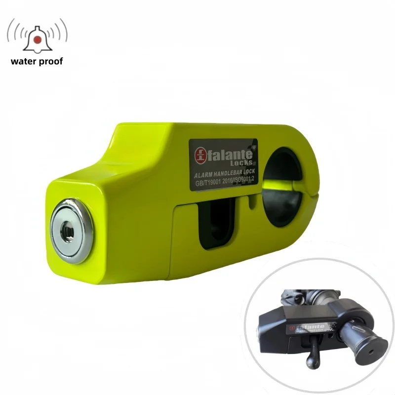 Falante 110db Anti-Theft Alarm Motorcycle Handlebar Lock Aluminum Alloy Brake Grip Lock Adjustable Bicycle Security Equipment