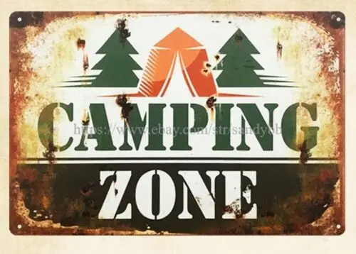 Camping Zone metal tin sign discount home decor giftwares