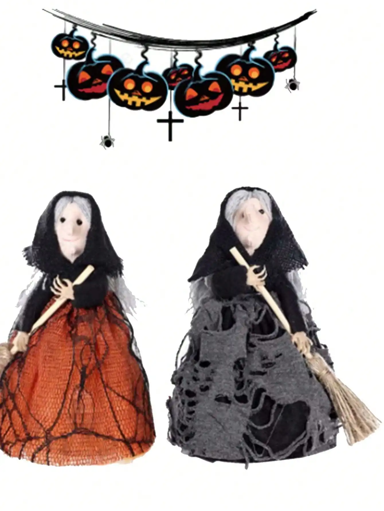 

Halloween Witch Decoration Cute Witch Decoration Hand Held Broom Home Garden Indoor Ornament Halloween Party Decoration
