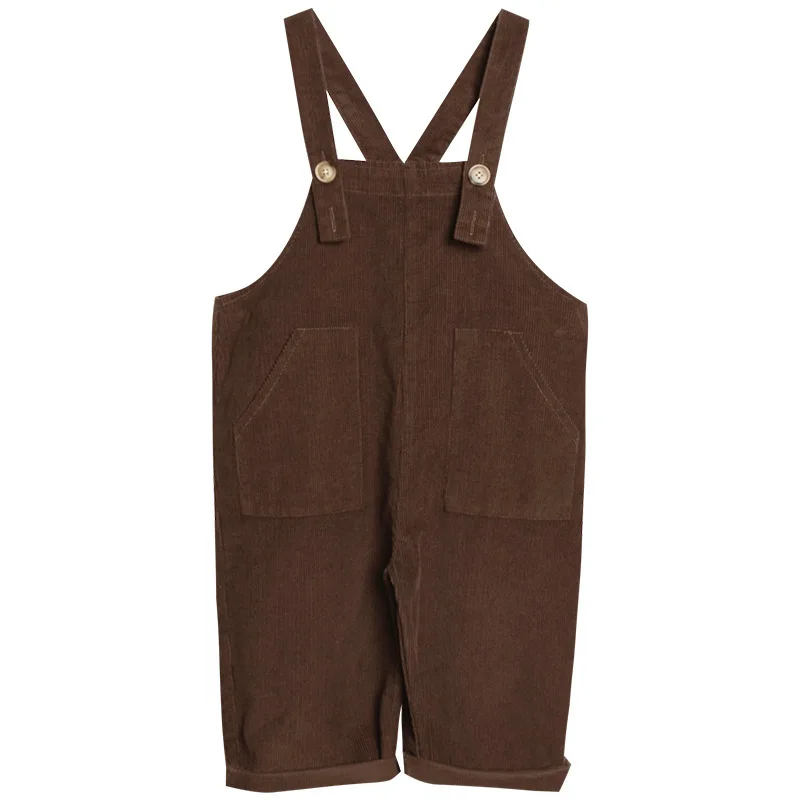 Children Clothing Kids Solid Color Simple Corduroy Pants 2024 Spring and Autumn New Boy Korean Style Fashion Casual Overalls