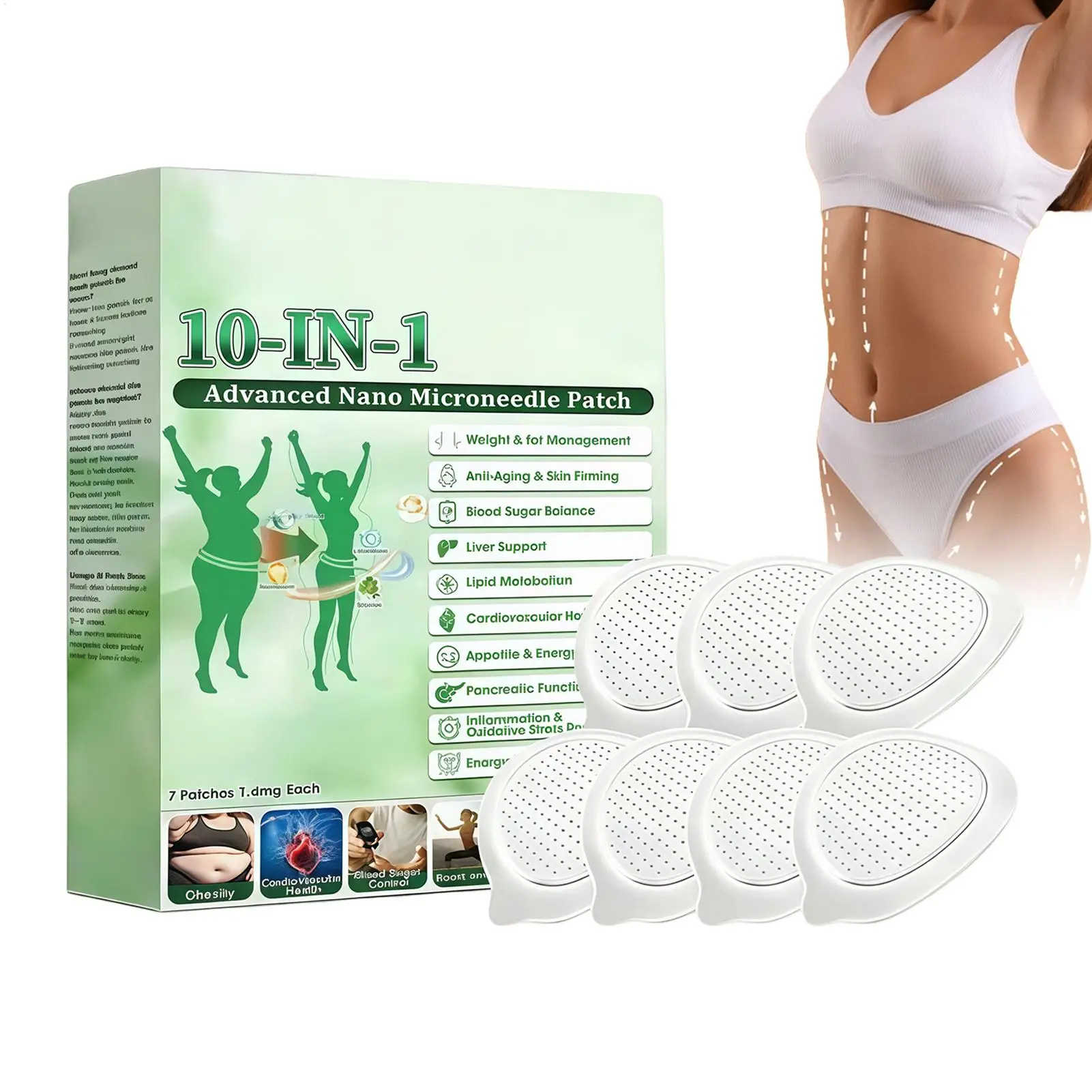 7pcs Slim Patches Weight Loss Body Stickers Belly Slimming Patch Body Shaping Patches Belly Button Sticker Fat Burning Waist Pad