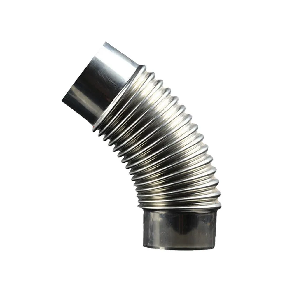 1X Stainless Steel 45 Degree Elbow Chimney Insert Curved Multi Flue Pipe Stove  Elbow Chimney Liner Bend For Wood Stoves Chimney