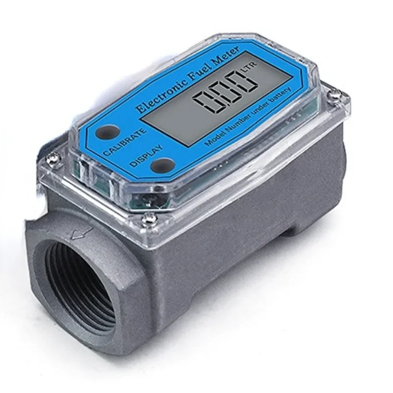 

1 Inch / 1.5 Inch Turbine Water Flowmeter with Digital LCD Display,Thread Fuel Transfer Meter Diesel Gasoline Water Flow Meter