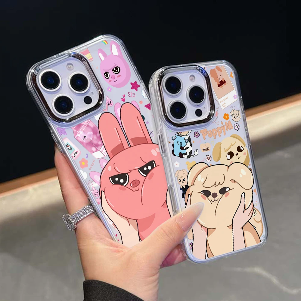 Cartoon K-Kids Strays Phone Case for Samsung Galaxy A57 A56 A55 A54 A53 A52 A36 A17 A16 A07 A06 4G 5G Luxury Transparent Cover view 2