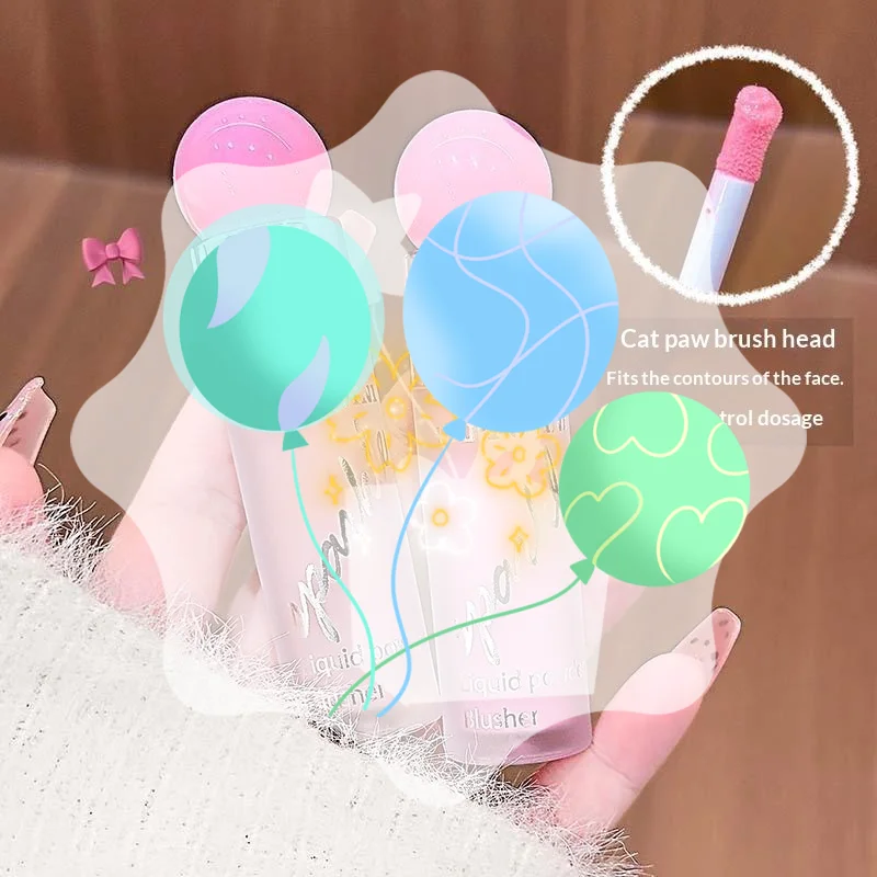 Cappuvini Gloss Clear Water-Like Blush Liquid Sweet Girl's Energetic Blush For Daily Whitening Naturally Breathable Lightweight