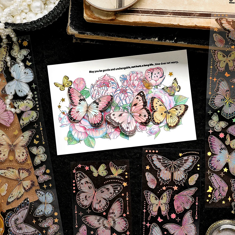 12Packs/Lot Vlinder Album Serie Retro Bericht Huisdier Sticker
