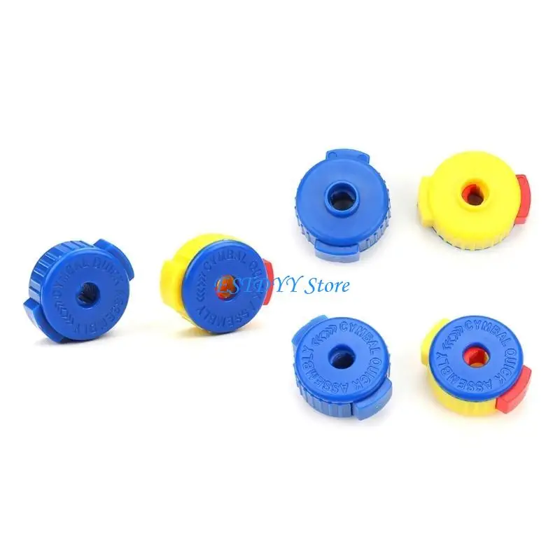 

G6DE 2Pcs Cymbal Nut for Percussion Drum Quick Release Cymbal Nut & Cymbal Mate Black Plastic Cymbal 8mm Quick Set