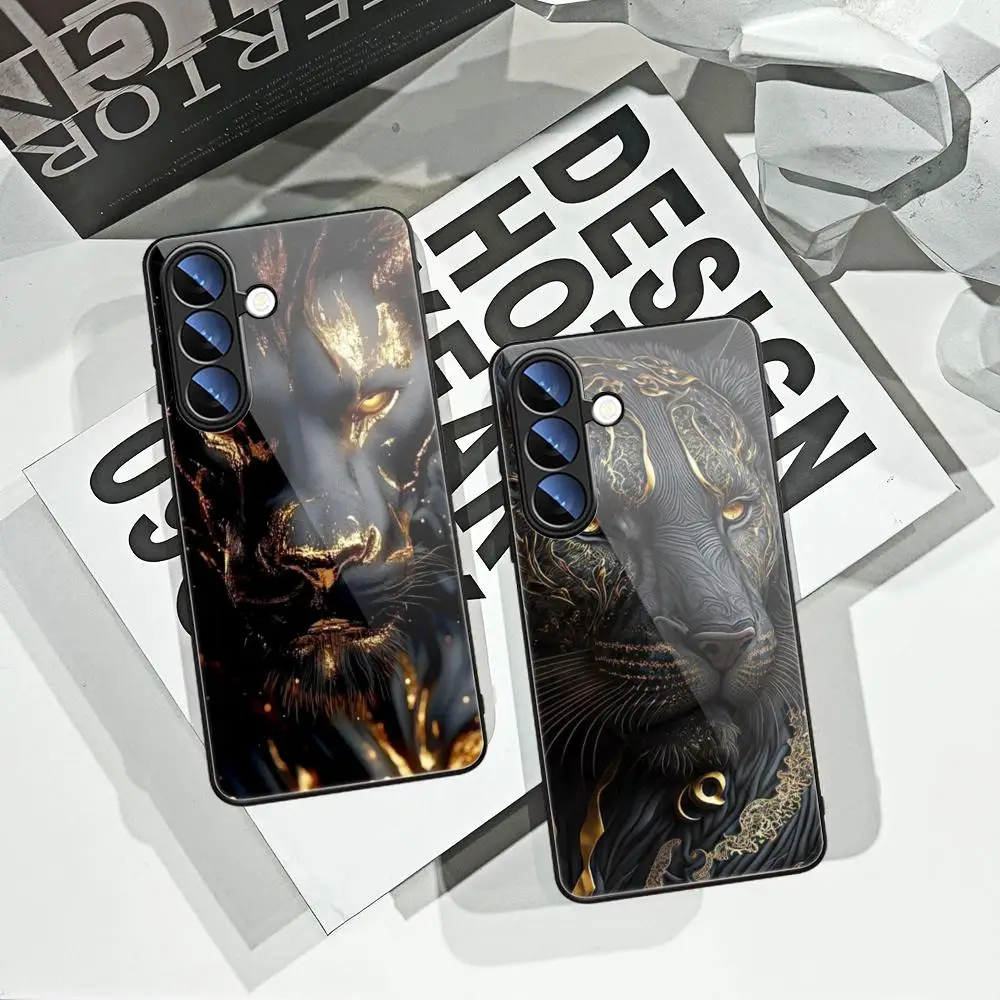

Cool Handsome Tiger Phone Case For Samsung Galaxy S24 Ultra S23fe S22 S25 S21 Plus A54 A34 A15 25 35 A55 Tempered Glass Covers