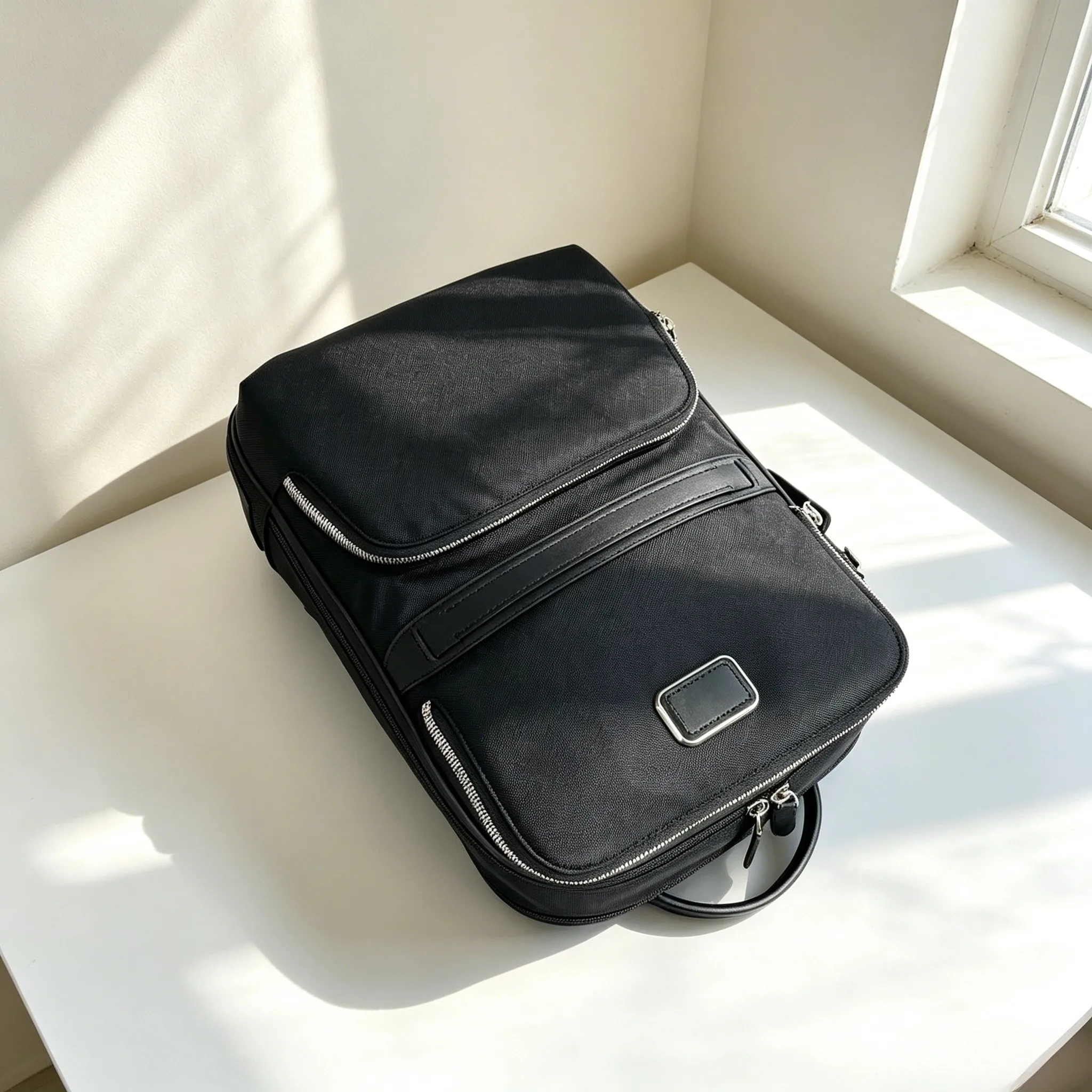 Slim Ballistic Nylon Backpack for Men Minimal Versatile Daily Travel Laptop Daypack Casual Street Bag